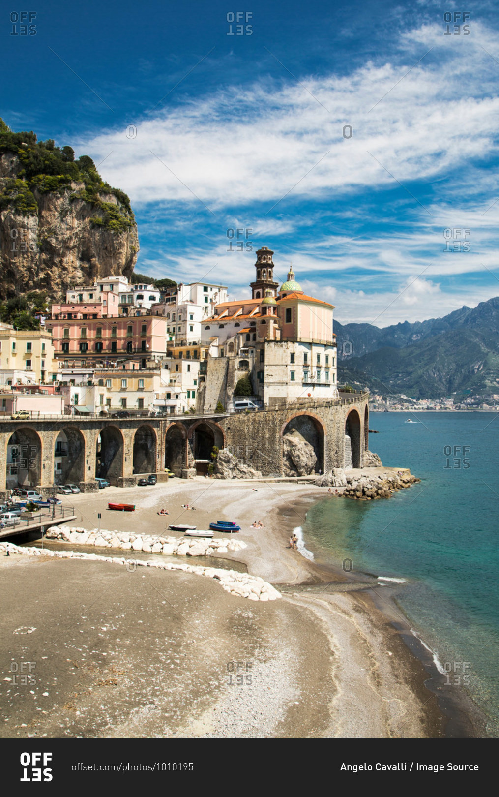The village of Atrani, on the Amalfi Coast, Campania, Italy