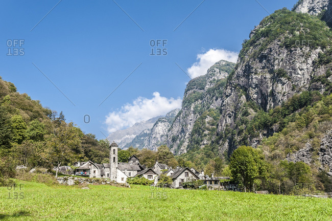 Foroglio Village, Side Valley, Maggia Valley, Ticino, Switzerland