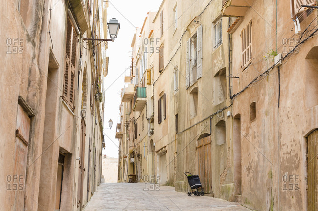 Old street, Bonifacio on the Island of Corsica