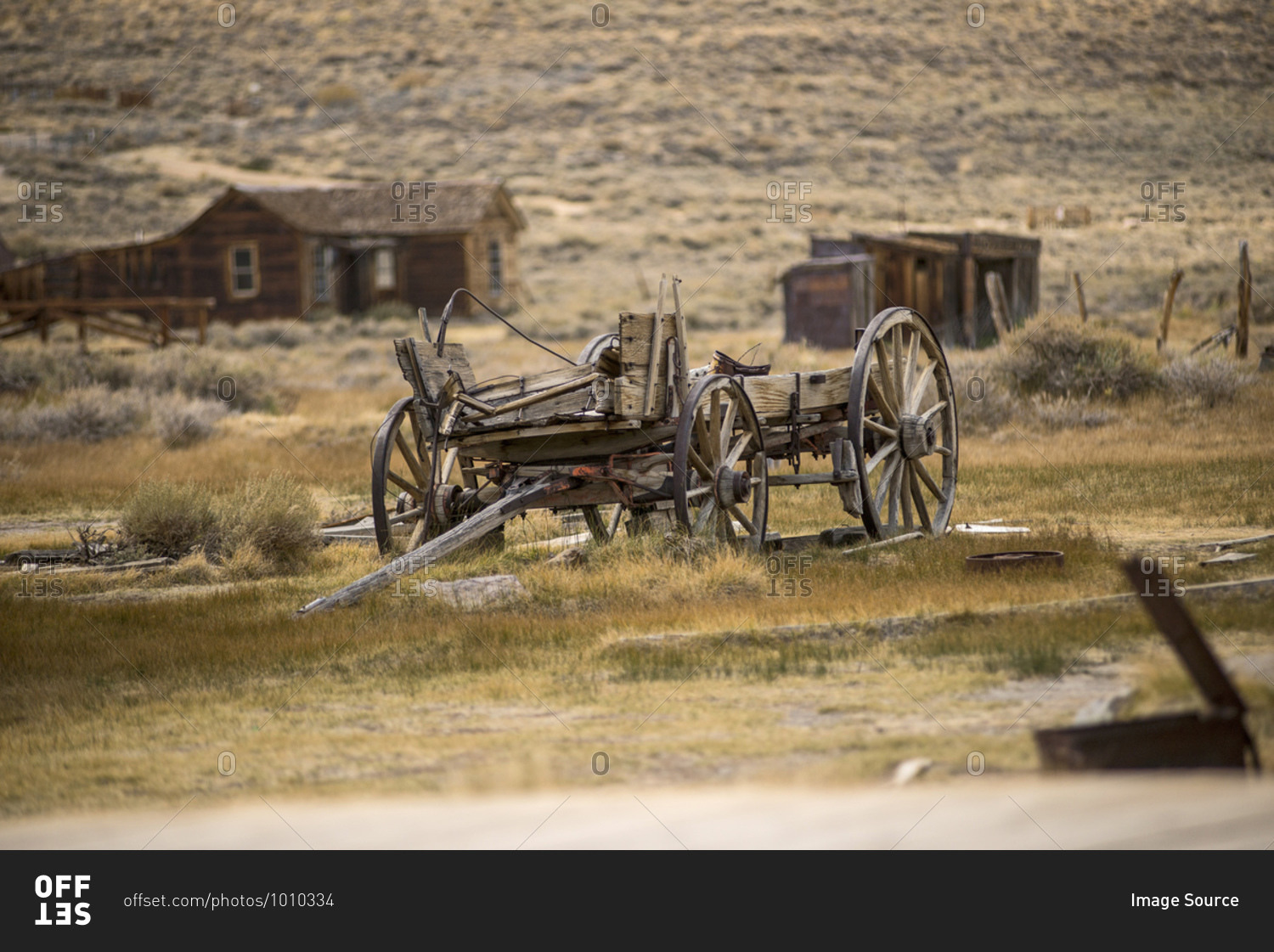 Abandoned carts in Bodie ghost town, Bodie National Park, California, USA