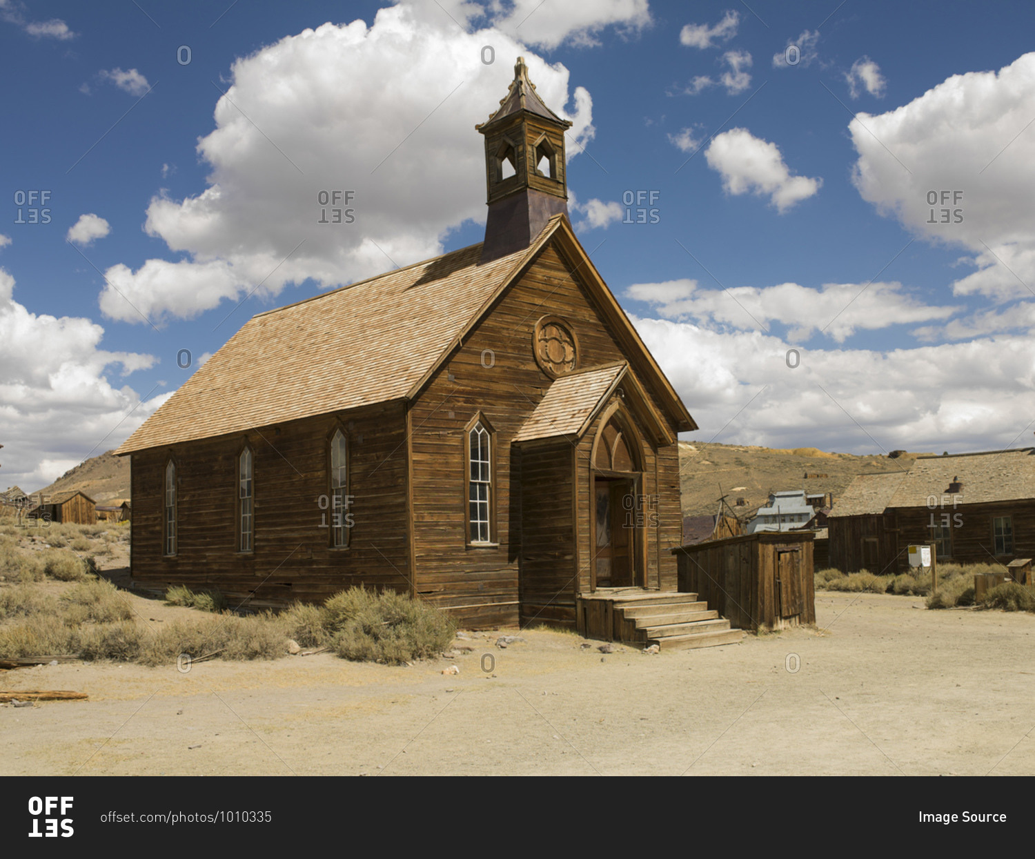 Abandoned chapel in Bodie ghost town, Bodie National Park, California, USA