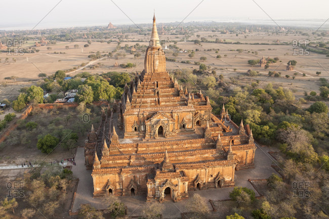 High angle view of Sulamani Pahto temple, Bagan, Mandalay Region, Myanmar
