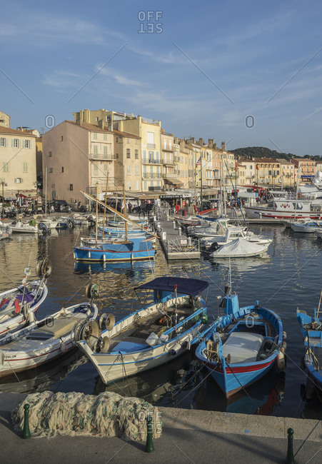 Fishing boats in the port of St Tropez, Provence, France