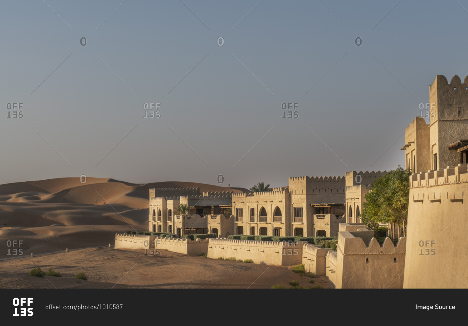 Exterior of Qsar Al Sarab desert resort, Empty Quarter Desert, Abu Dhabi, United Arab Emirate