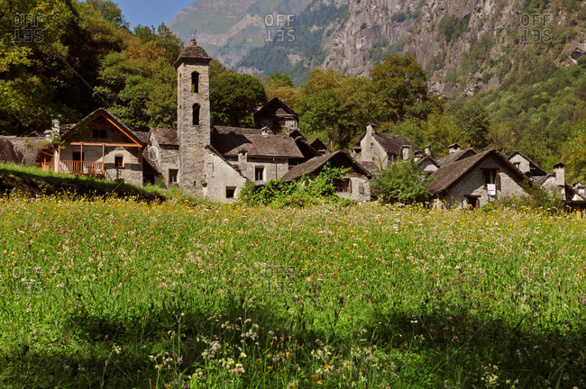 Switzerland, Tecino canton, Val Bavona, little village of Roseto, here ther no electricity