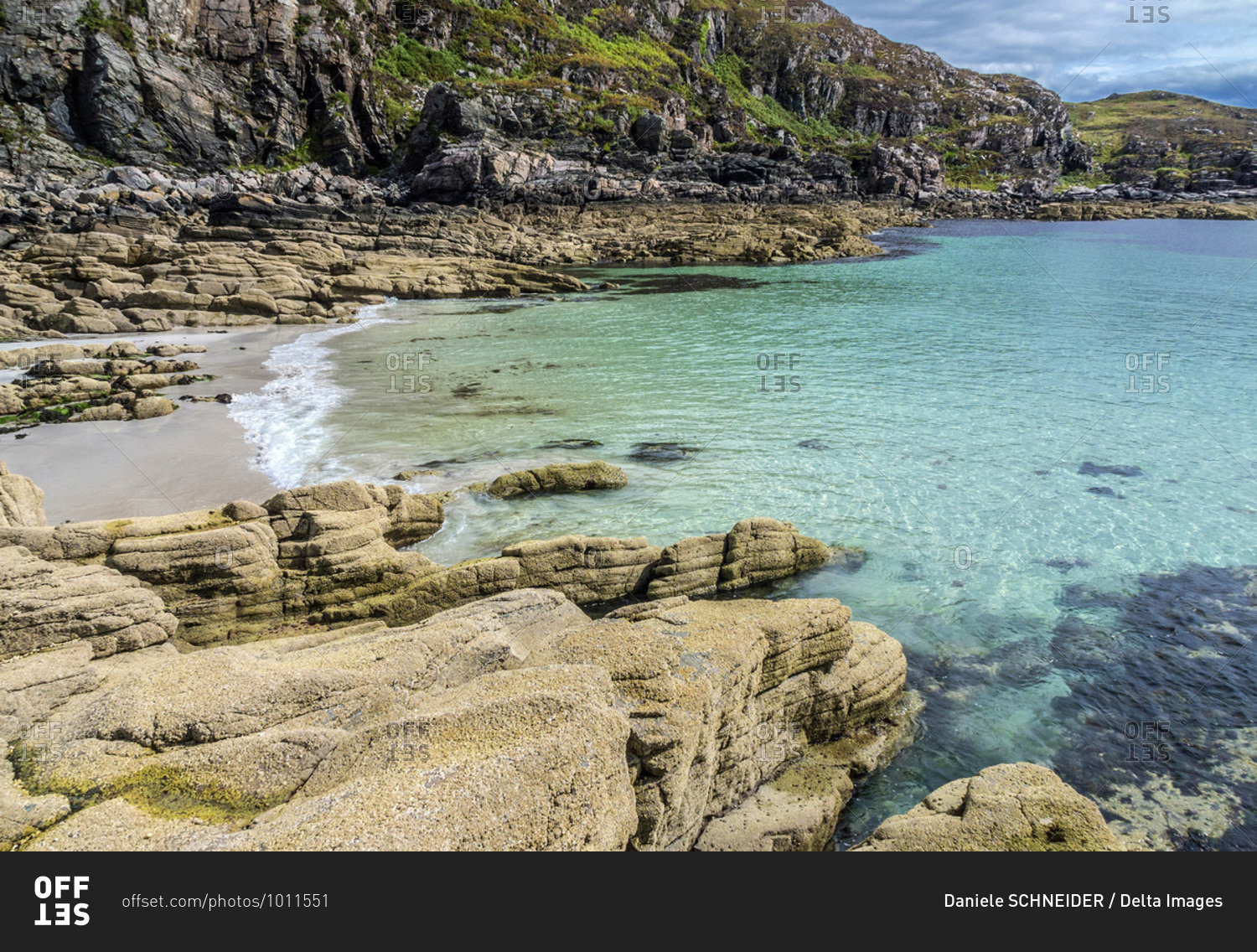 Europe, Great Britain, Scotland, Hebrides, south-east of the Isle of Skye, turquoise sea at Point of Sleat