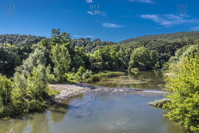 Spain, Catalonia, province of Girona, Besalu, Fluvia river