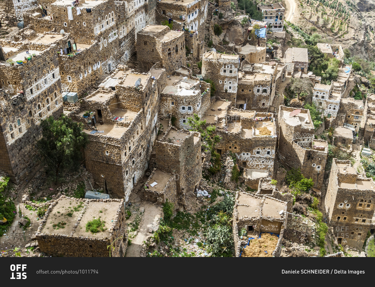 Middle East, Yemen, Centre West, Jebel Harraz region (UNESCO World Heritage Tentative list) Al Hajjarah hilltop village (shooting 03/2007)