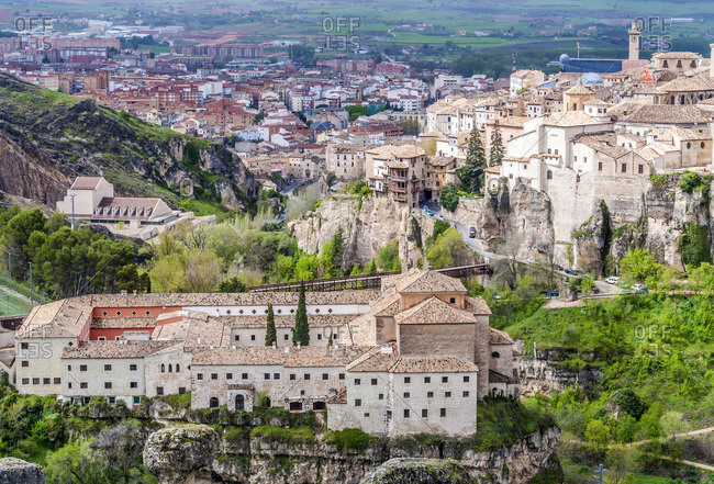 Spain, autonomous community of Castile - La Mancha, city of Cuenca and Parador in the convent San Pablo (16th century) (UNESCO World Heritage) (Most Beautiful Village in Spain)