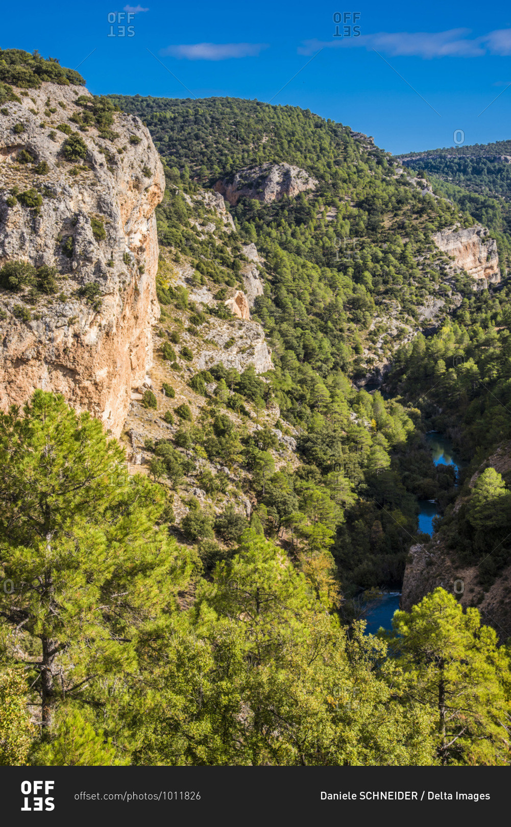 Spain, autonomous community of Castile - La Mancha, province of Cuenca, Serrania de Cuenca National park, gorge if the Jucar river seen from the Ventano del Diablo