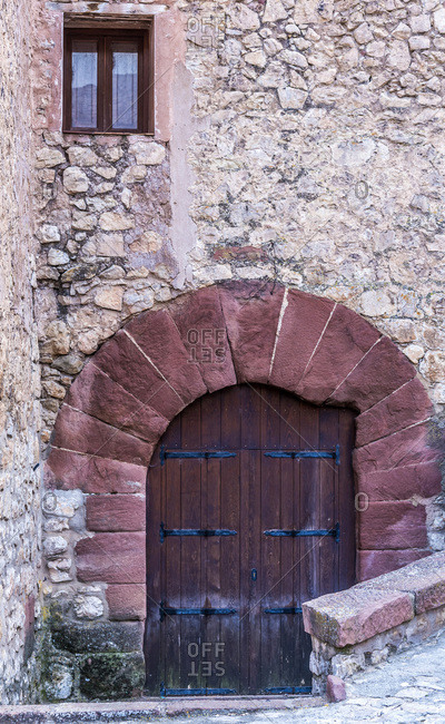 Spain, autonomous community of Aragon, Province of Teruel, Albarracin vilage (Most Beautiful Village in Spain), door