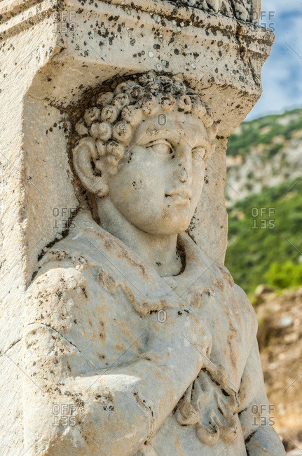 Turkey, province of Izmir, ancient Greek city of Ephesus (Roman port, role in the spread of Christianity with the councils of 431 and 449), bas-reliefs on the Gate of Hercules (UNESCO World Heritage)