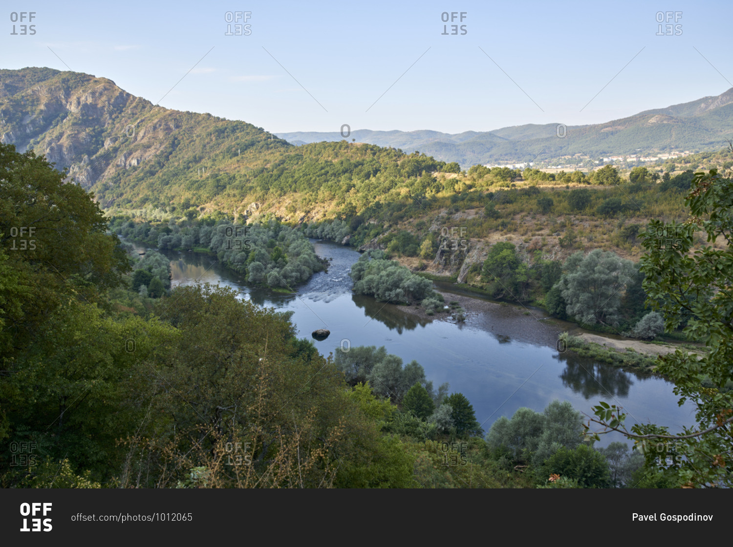 Bird\'s eye view over the Arda River in the Eastern Rhodope Mountains, Bulgaria