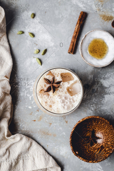 Iced Vanilla Chai Latte coffee beverage