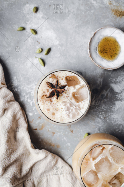 Iced Vanilla Chai Latte coffee beverage