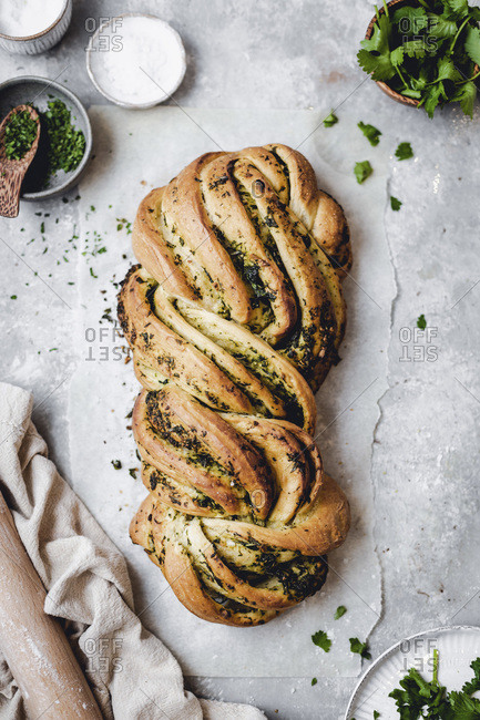 Fresh garlic Herb Twist Bread