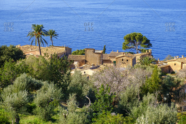 Spain- Mallorca- Llucalcari- Coastal village in Serra de Tramuntana