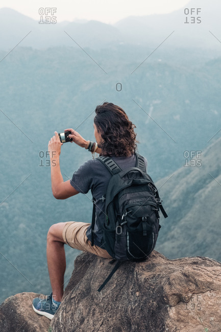 Stopping While Hiking Outdoors To Pose For A Self Portrait Or Selfie Stock  Photo, Picture and Royalty Free Image. Image 134108219.