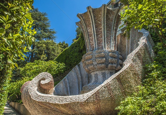 Italy - May 10,  2015: Italy,  Lazio,  Tivoli,  gardens of the Villa d'Este (Renaissance) (UNESCO World Heritage Site)