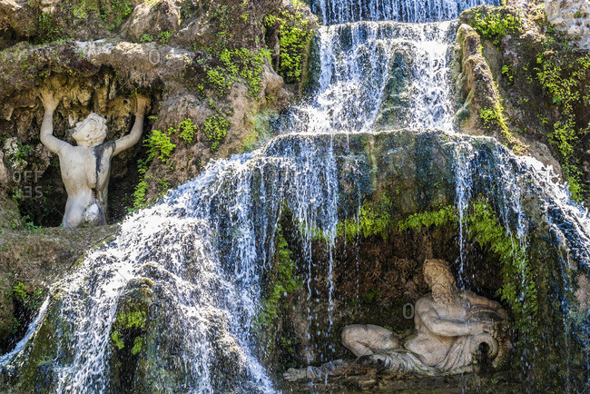 Italy - May 10,  2015: Italy,  Latium,  Tivoli,  fountains of the garden of the Villa d'Este (UNESCO World Heritage),