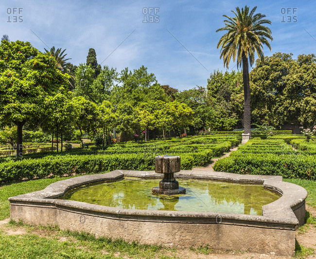 Italy - May 8,  2015: Italy,  Rome,  Mount Palatine,  fountain in the Farnese garden