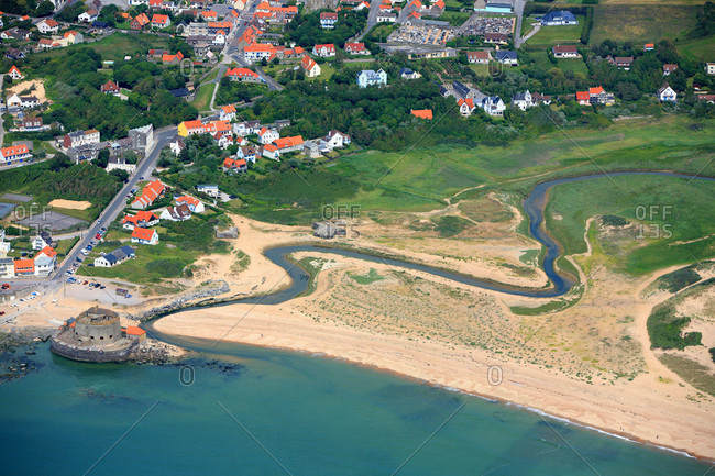 France,  Pas-de-Calais,  aerial view of Ambleteuse