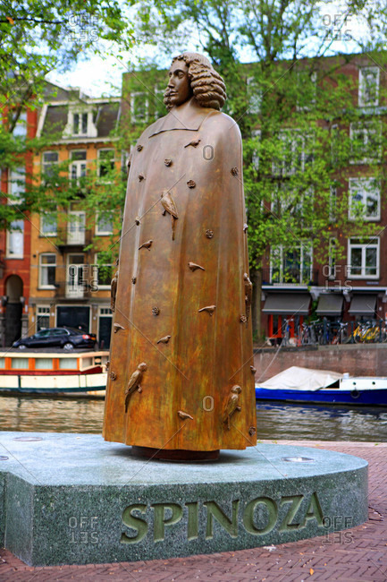 Netherlands - August 21,  2009: The Netherlands,  North Holland,  Amsterdam,  statue of Spinoza