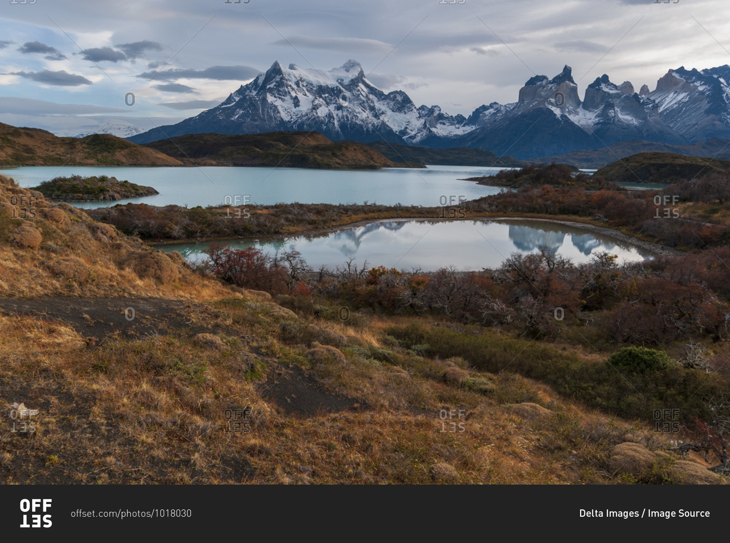 Lago Pehoe, Torres del Paine National Park, Patagonia, Chile stock photo -  OFFSET