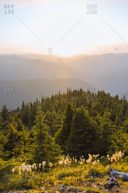 Sunset, Kelly Butte Lookout Tower, Mt Rainier National Park, Washington, USA