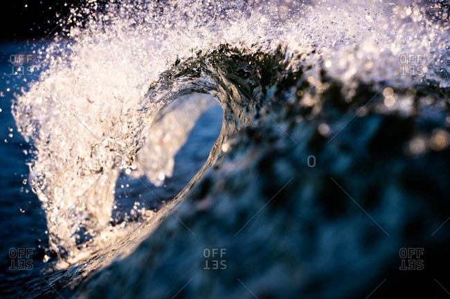 Close up of splashing waves in the ocean