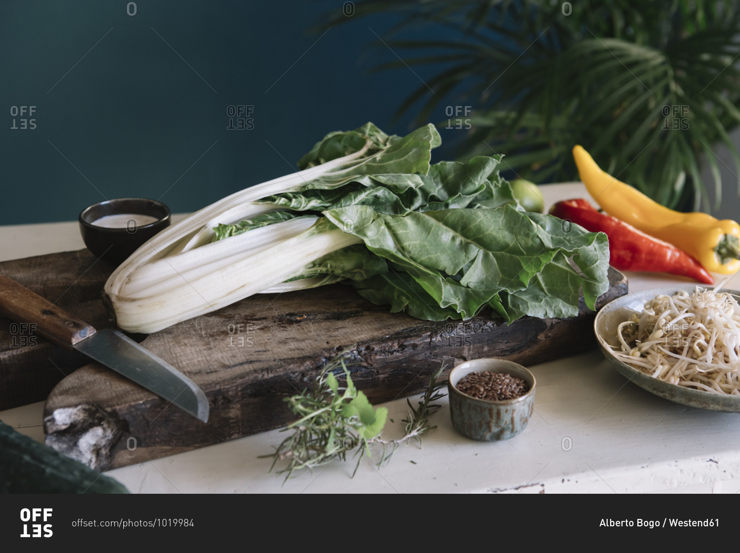 Chinese cabbage on cutting board