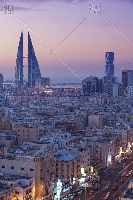 December 6, 2014: View of city skyline, Manama, Bahrain, Middle East