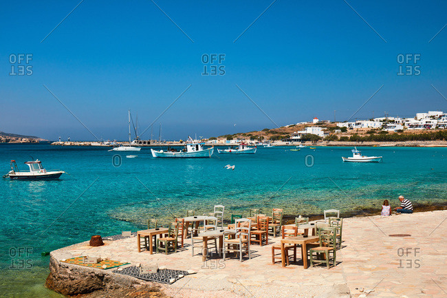 Koufonisi island and village and boats, Koufonisi, Cyclades Islands, Greek Islands, Greece, Europe