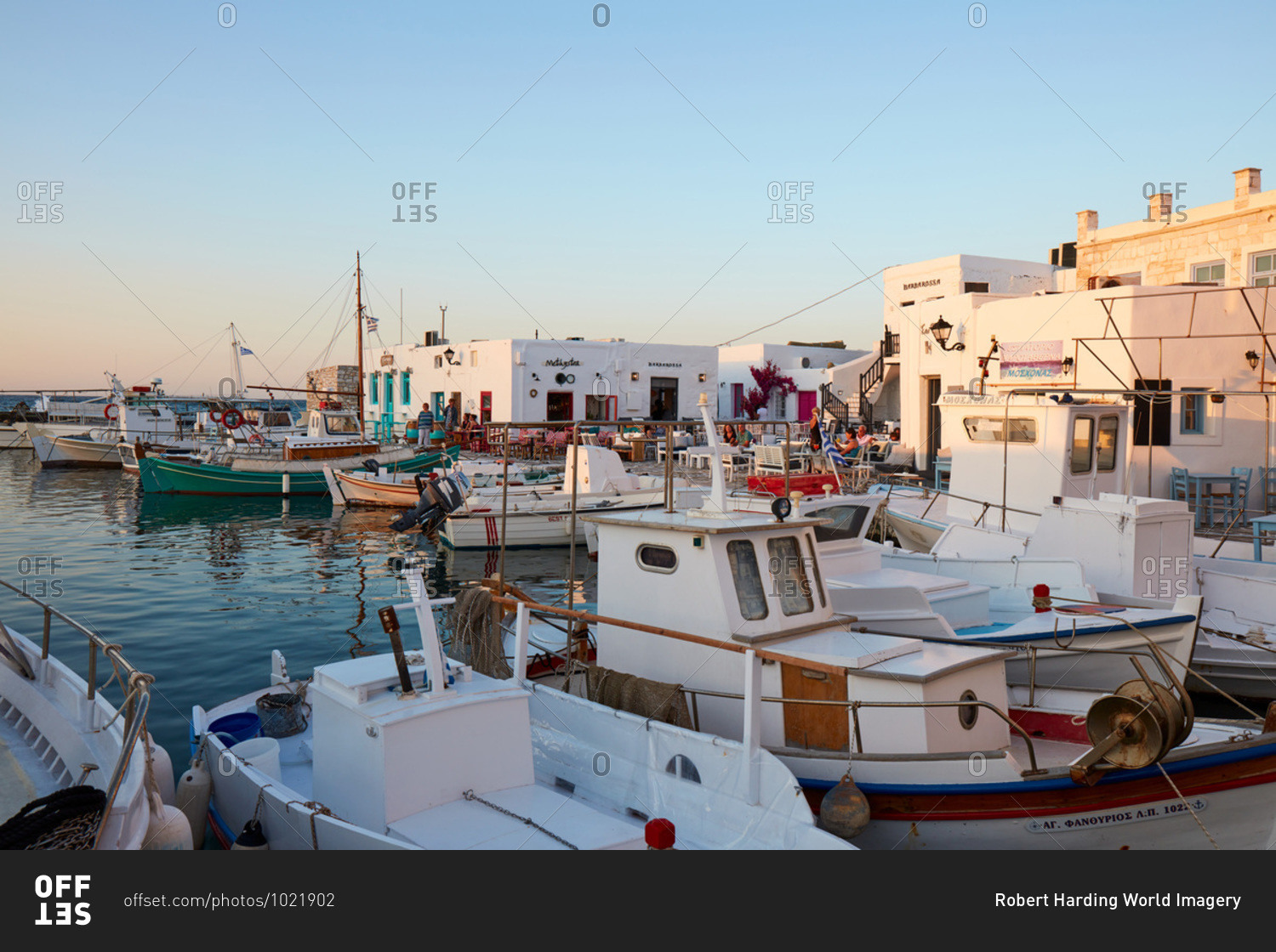 Naoussa harbor front, Paros, Cyclades Islands, Greek Islands, Greece, Europe