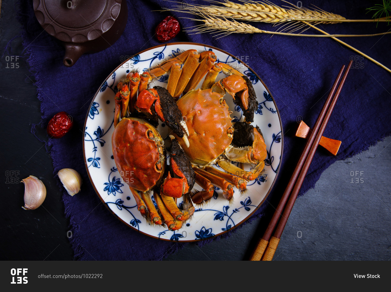 A crab set out on a plate