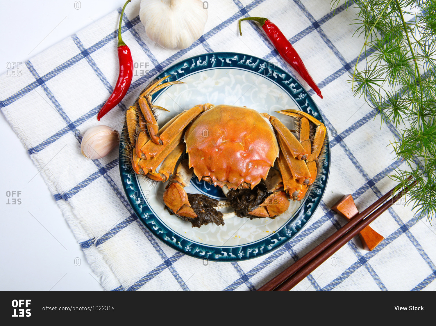 A crab set out on a plate