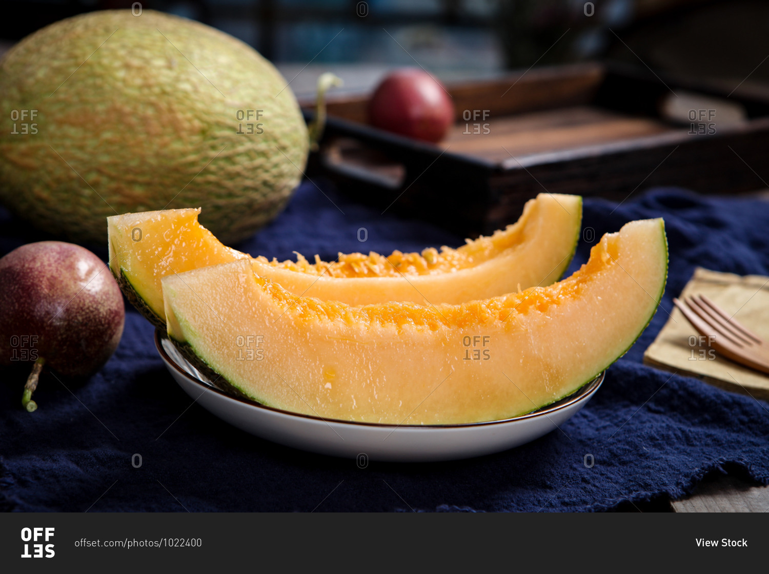Hami melon set out on a plate