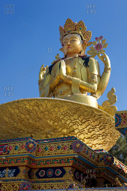 Giant statue of deity with many arms, Buddha Park, Kathmandu, Nepal