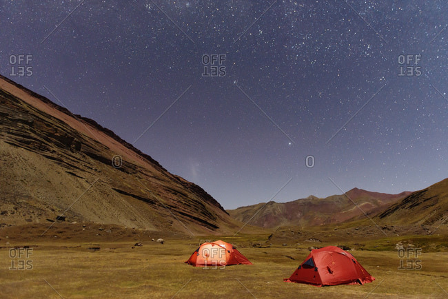 Milky way, Ausangate, Willkanuta mountain range, Andes, Peru