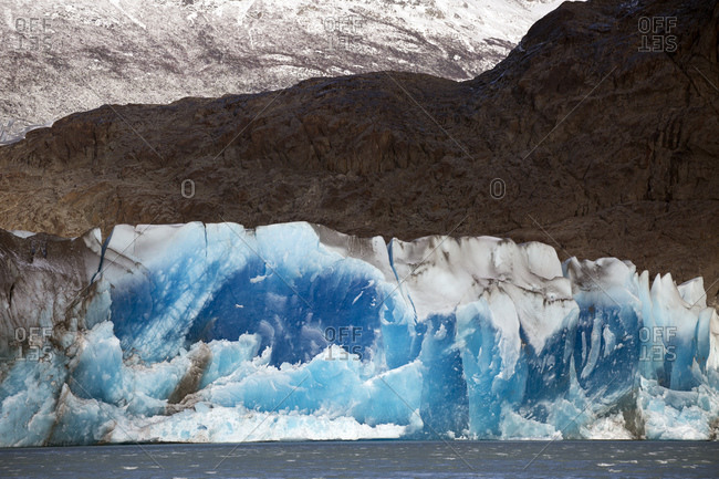 View of blue Viedma Glacier and lake,  Los Glaciares National Park, Argentina