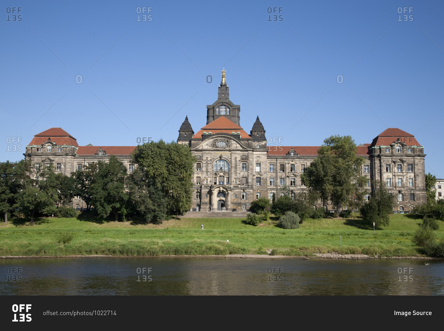 Elbe river and Pilnitz castle, Dresden, Germany