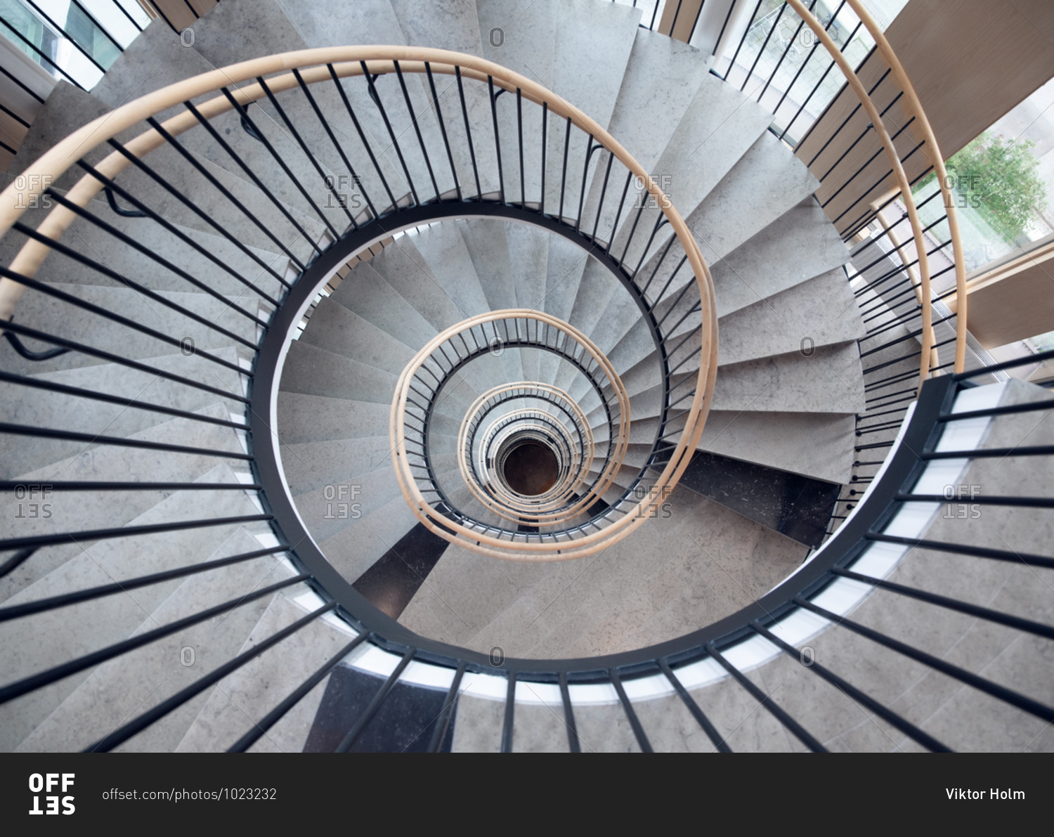 Spiral staircase of the Lund Courthouse in Lund, Sweden