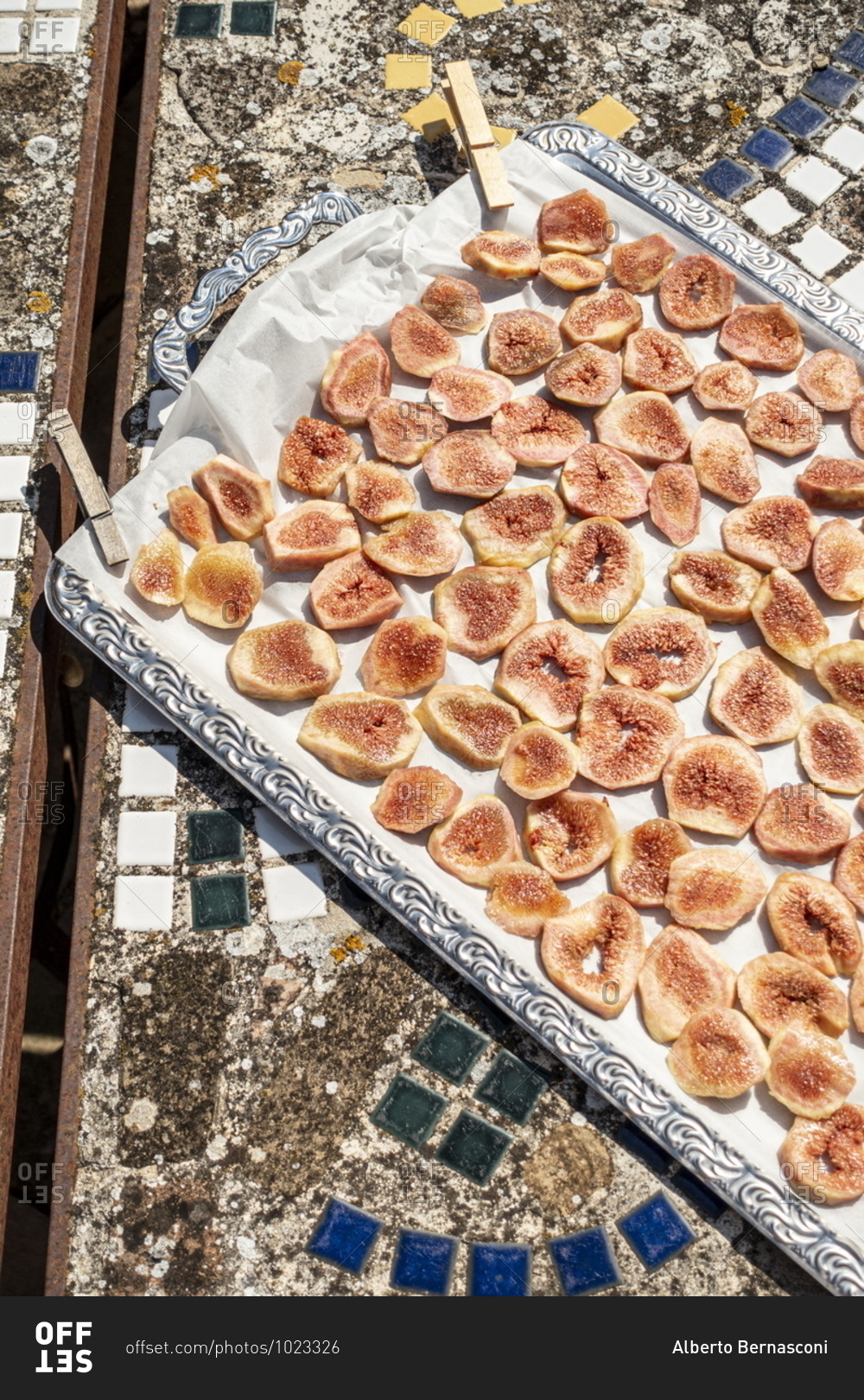 Dry figs on a tray, Marche, Italy