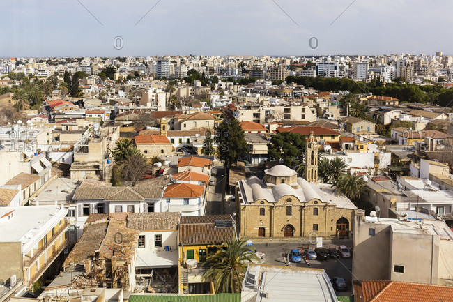 Elevated view on the turkish part of Lefkosia, Nicosia, Cyprus