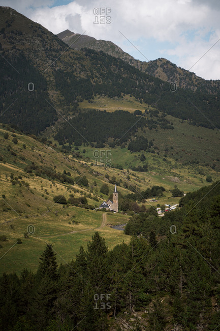 Sanctuary at the bottom of Aran Valley in Pyrenees