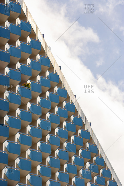Balconies of high rise hotel