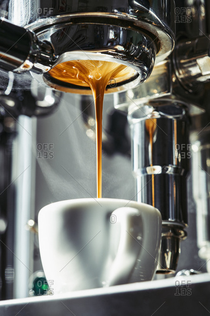 espresso dripping slowly