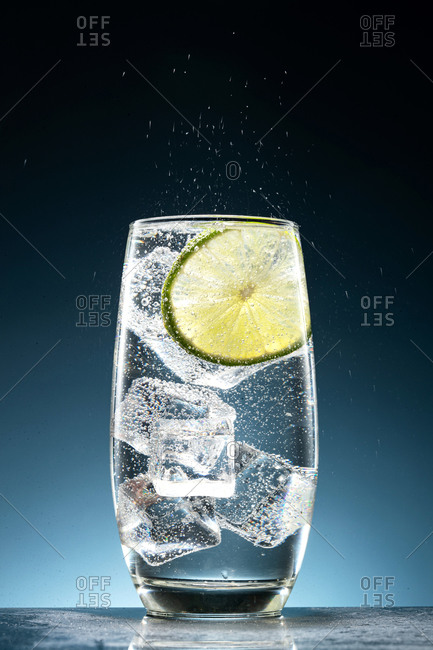 Shot of a refreshing ice cold lemonade
