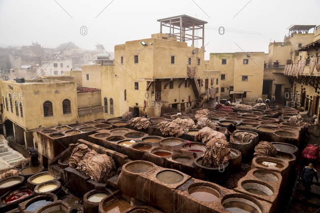 The Fes dye pits in Morocco. - Picture of Fes, Fes-Meknes