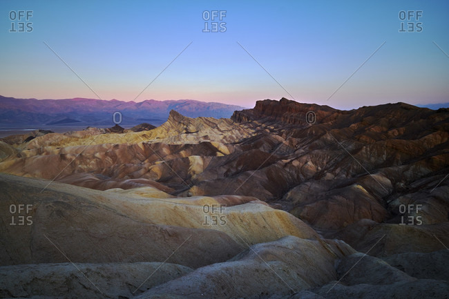 USA, United States of America, Nevada,  Death Valley National Park, Zabriskie Point, Sierra Nevada, California